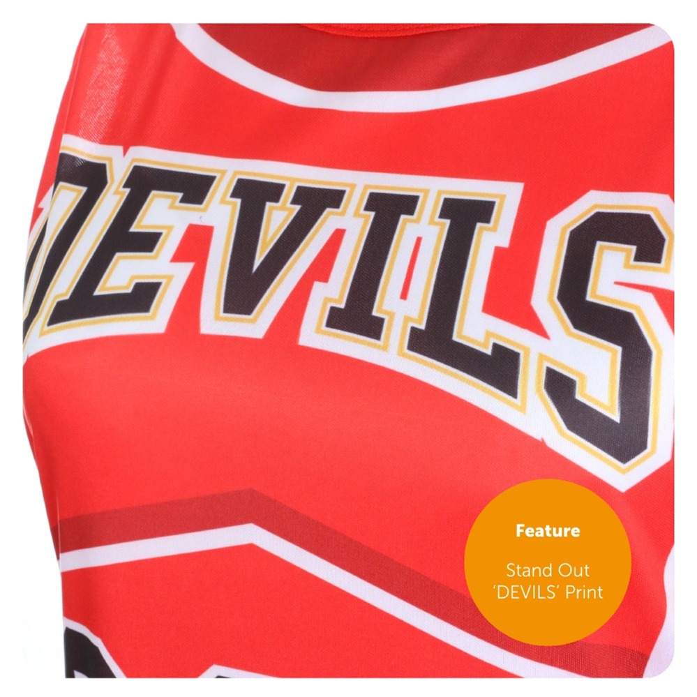 Adults Devil Cheerleader Dress Devil Horns and Fork (110cm)