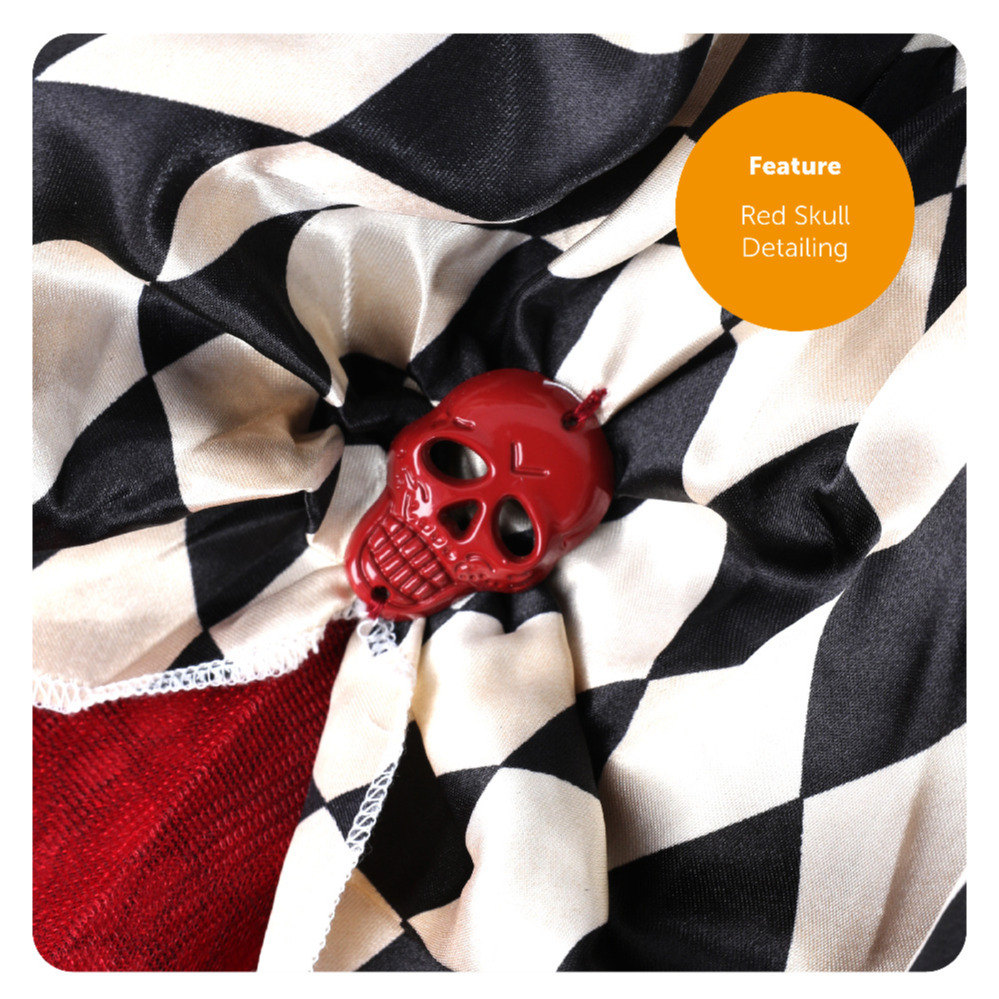 Ladies Harlequin Clown Corset and Tutu Costume with Fascinator Hat