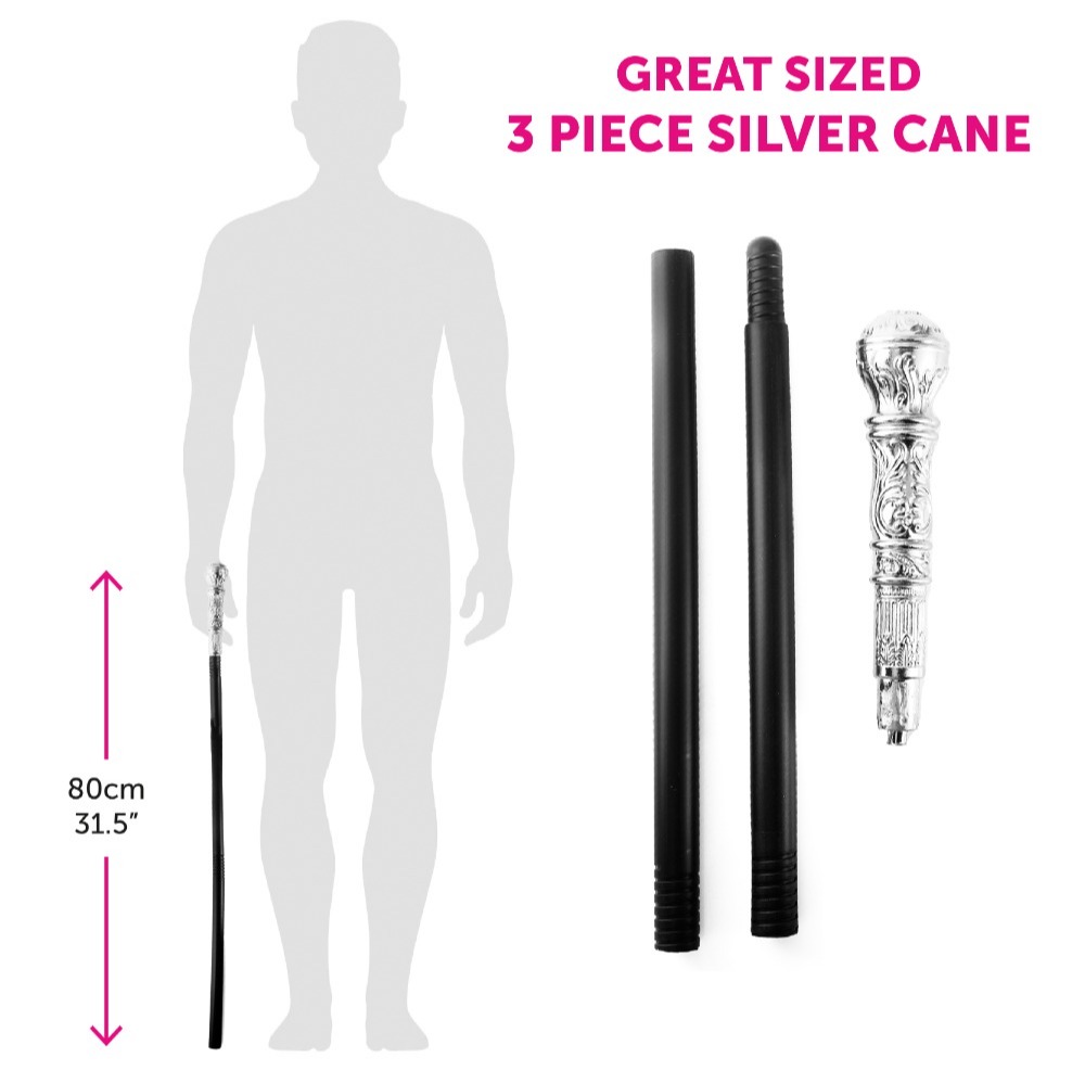 Detective Accessory Set | 4 Pcs | Hat, Tash, Gloves & Cane