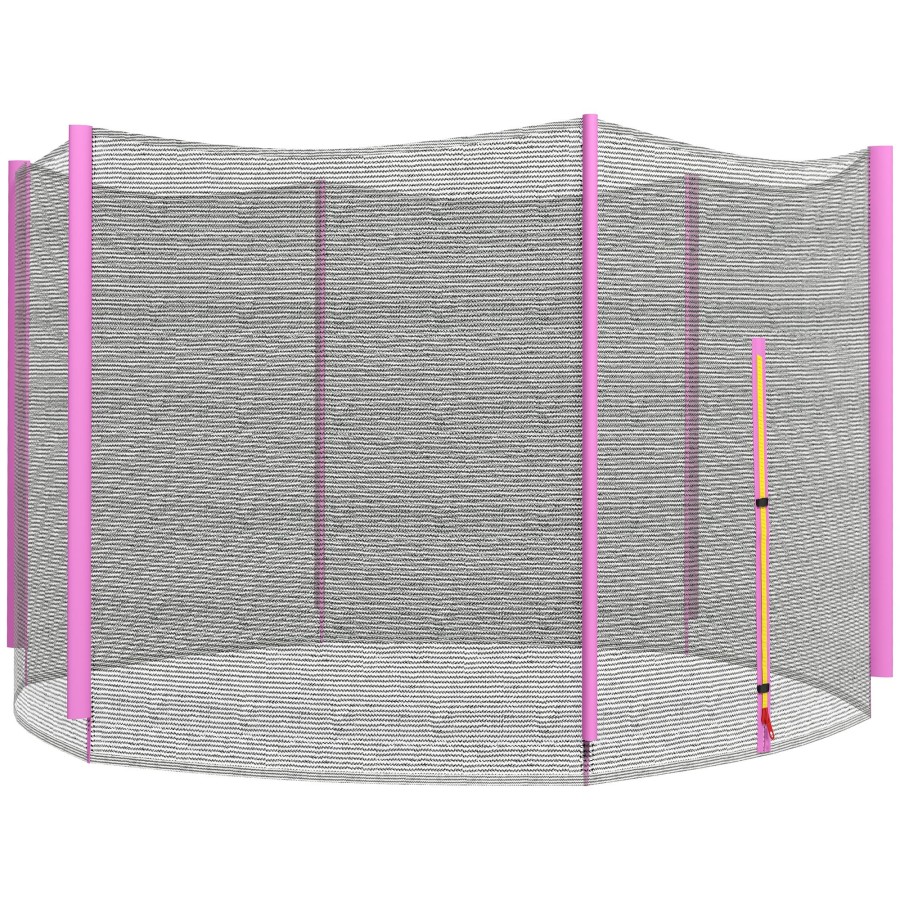 SPORTNOW 10ft Trampoline Net Replacement Safety Net with Zipped Door, Pink