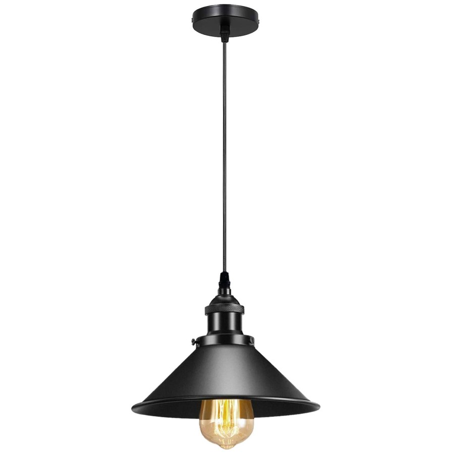 Click to view product details and reviews for Vintage Ceiling Adjustable Hanging Black Metal Cone Shade Pendant Light Fixture3393 Single Pendant Yes.