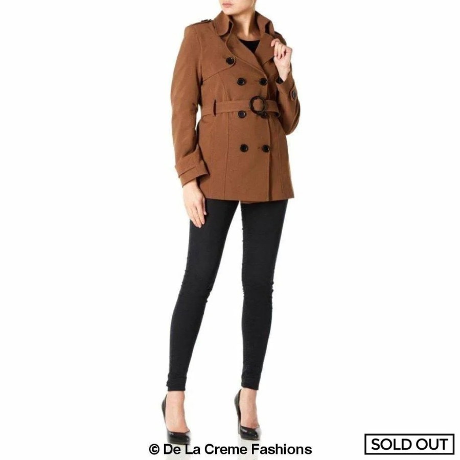 Click to view product details and reviews for Womens Spring Summer Double Breasted Short Belted Coat 1710 Sp Toffee Uk 12 Eu 40 Us 8.
