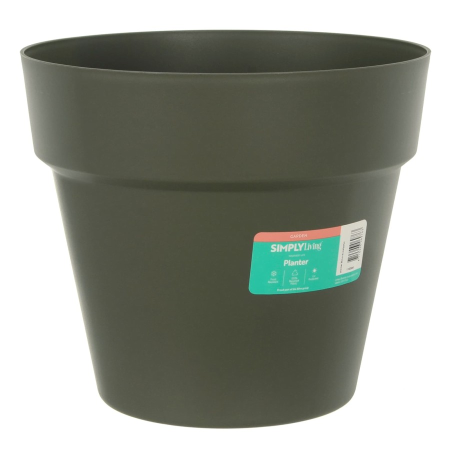 Click to view product details and reviews for Simply Living Round Planter Basic Plant Pot 100 Recycled Plastic 30cm Eucalyptus.