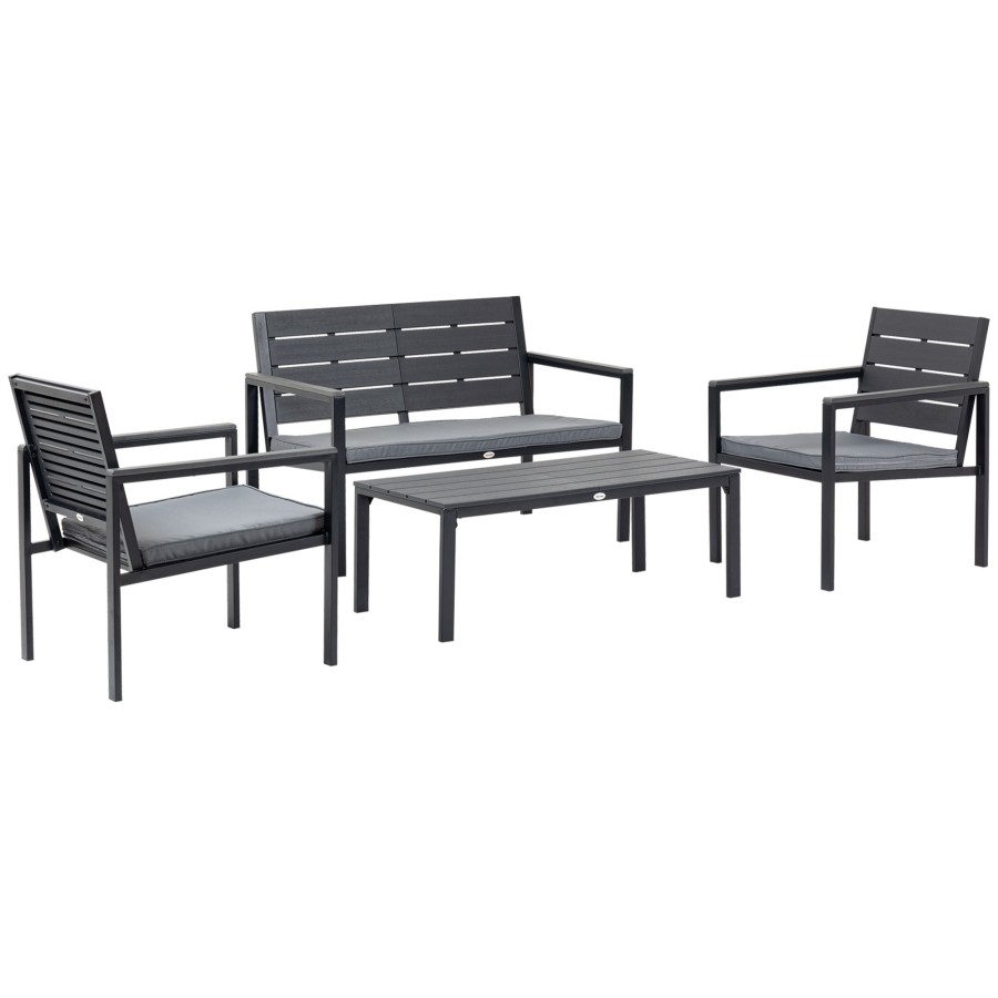 Click to view product details and reviews for Outsunny 4 Piece Outdoor Conversation Furniture Set With Coffee Table Cushions. Click to view product details and reviews for Outsunny 4 Piece Outdoor Conversation Furniture Set With Coffee Table Cushions.