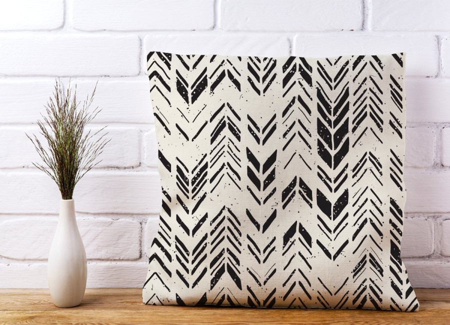 Warren Reed Hand Drawn Chevron Pattern Cushions - 60Cm X 60Cm