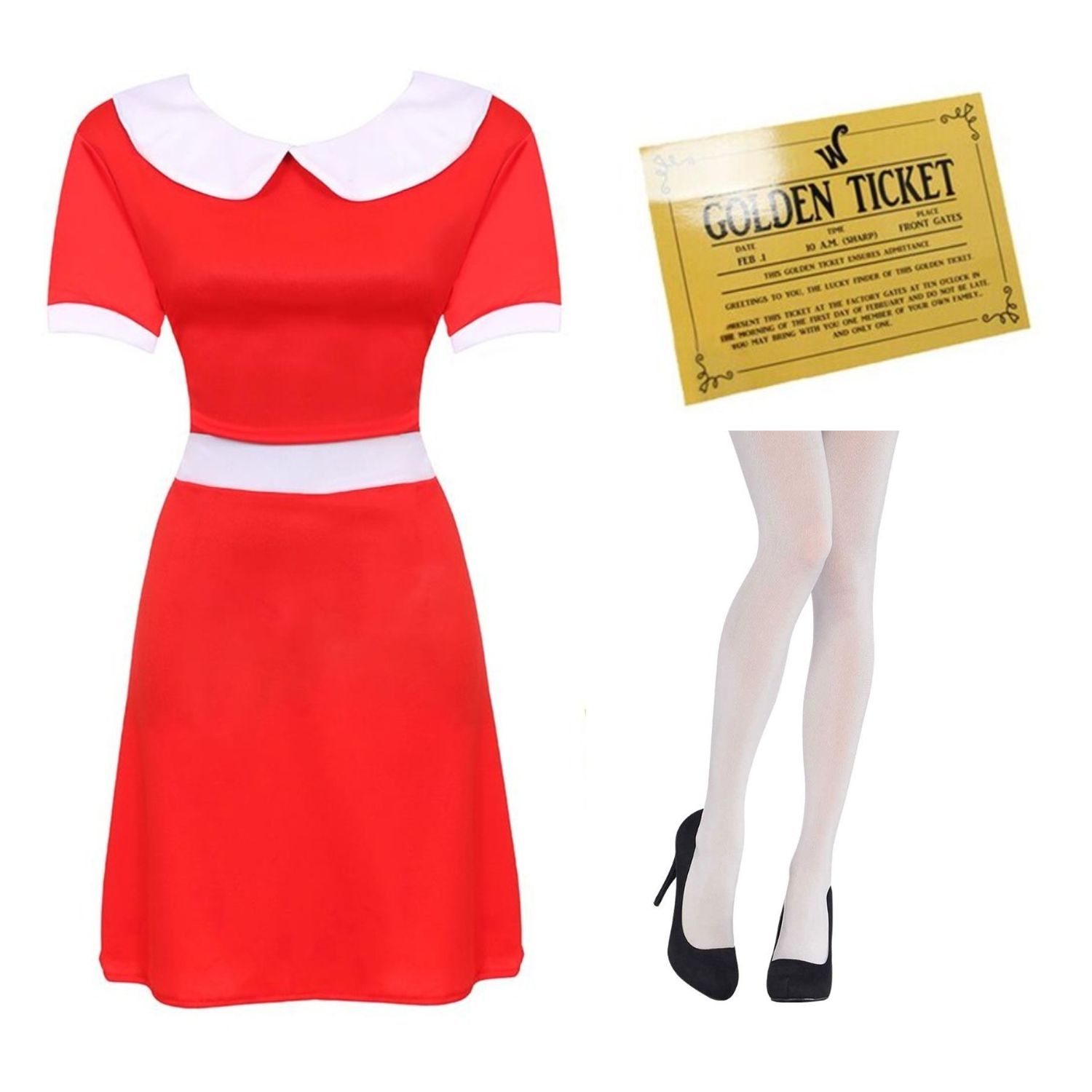 Click to view product details and reviews for Ladies Veruca Salt Costume – Classic Look Medium Dress Ticket Tights.