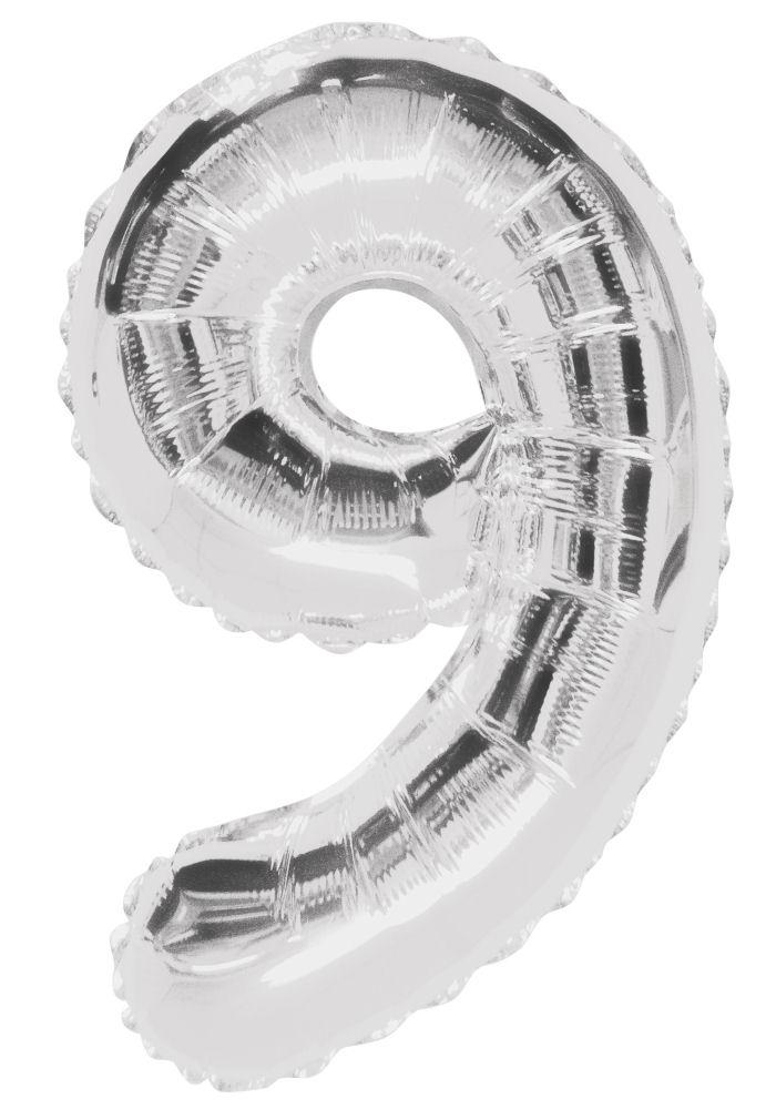 Click to view product details and reviews for 9 Silver 34 Numeral Balloon.