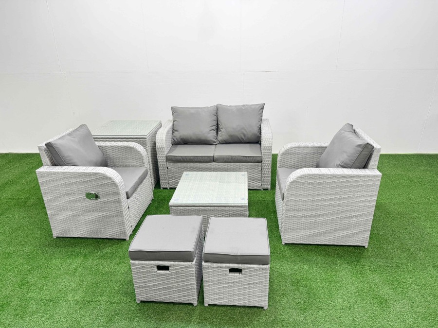 Click to view product details and reviews for Fimous Light Grey Pe Wicker Rattan Garden Furniture Set Sofa Set Reclining Adjustable Chair Square Coffee Table 6 Seater 2 Small Stools Side Table. Click to view product details and reviews for Fimous Light Grey Pe Wicker Rattan Garden Furniture Set Sofa Set Reclining Adjustable Chair Square Coffee Table 6 Seater 2 Small Stools Side Table.