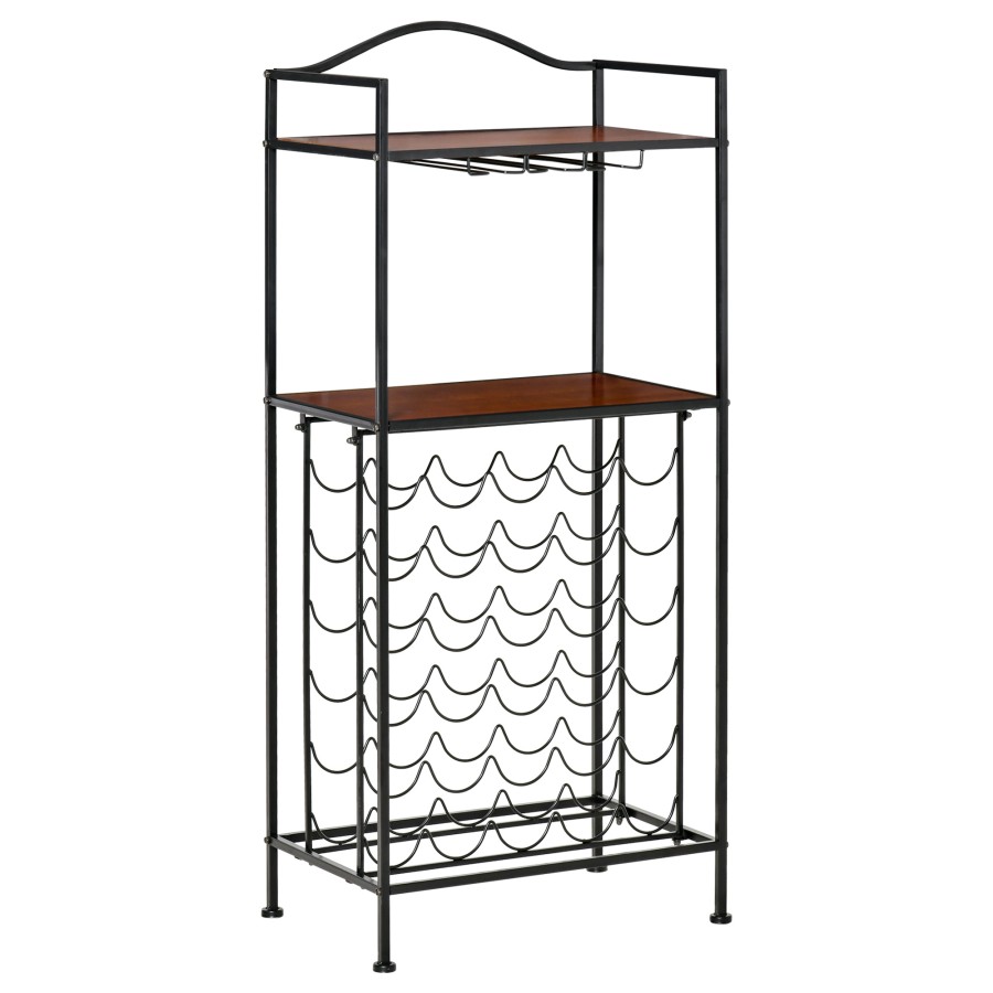 Click to view product details and reviews for Homcom Industrial 30 Bottle Wine Rack Barkers Rack With Glass Holders Brown.