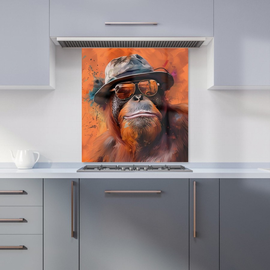 Click to view product details and reviews for Orangutan In Glasses Kitchen Splashback W900mm X H750mm.