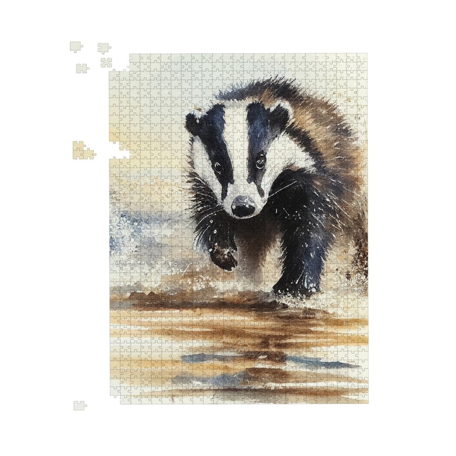 Click to view product details and reviews for Wading Badger Watercolour Jigsaw Puzzle 1000 Piece.