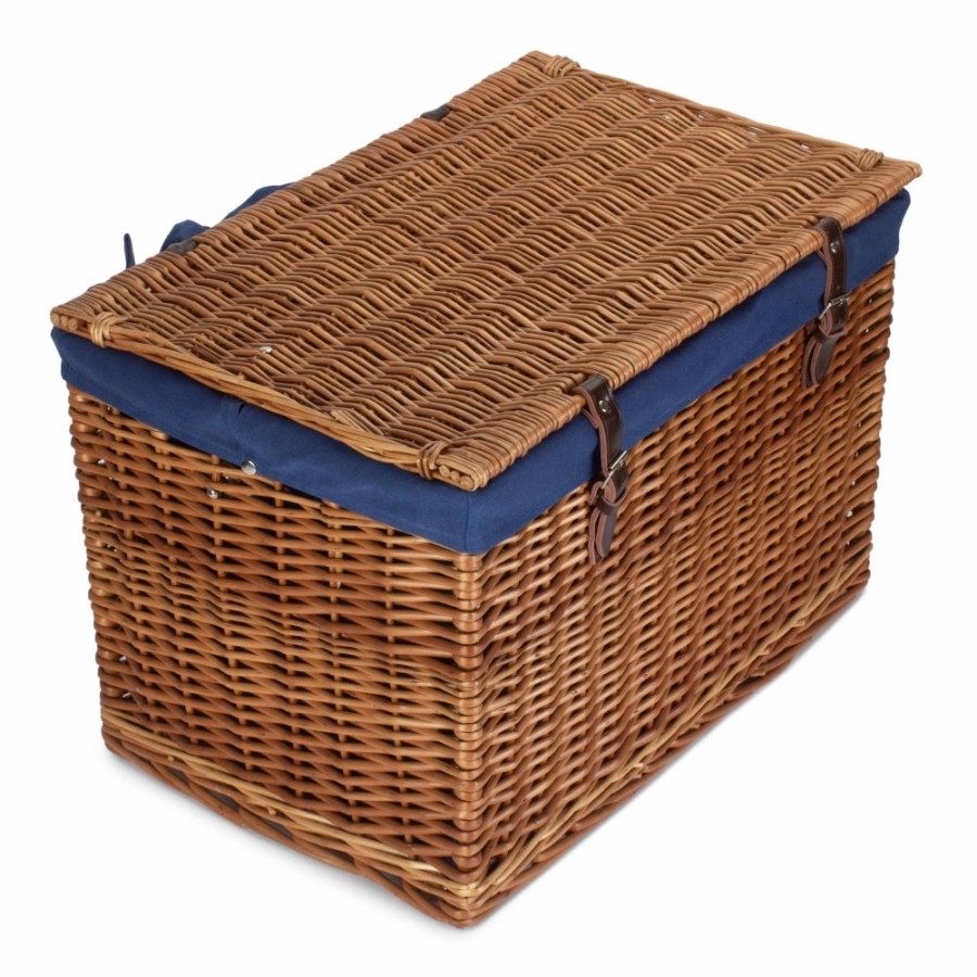 Red Hamper 60Cm Double Steamed Chest Picnic Basket - Navy