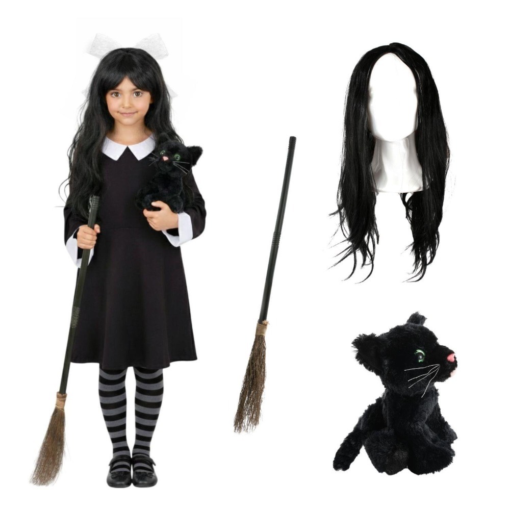 Click to view product details and reviews for Girls Hooky Witch Costume 4 Pcs Collared Dress Broom Cat Toy Wig Large. Click to view product details and reviews for Girls Hooky Witch Costume 4 Pcs Collared Dress Broom Cat Toy Wig Large.