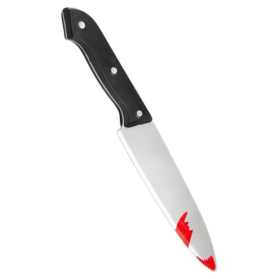 Click to view product details and reviews for Adult Bloody Butchers Knife Plastic Blade Halloween Prop 31cm.