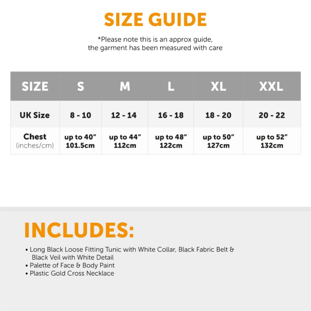 Adults Nun Demon Costume with Cross Necklace