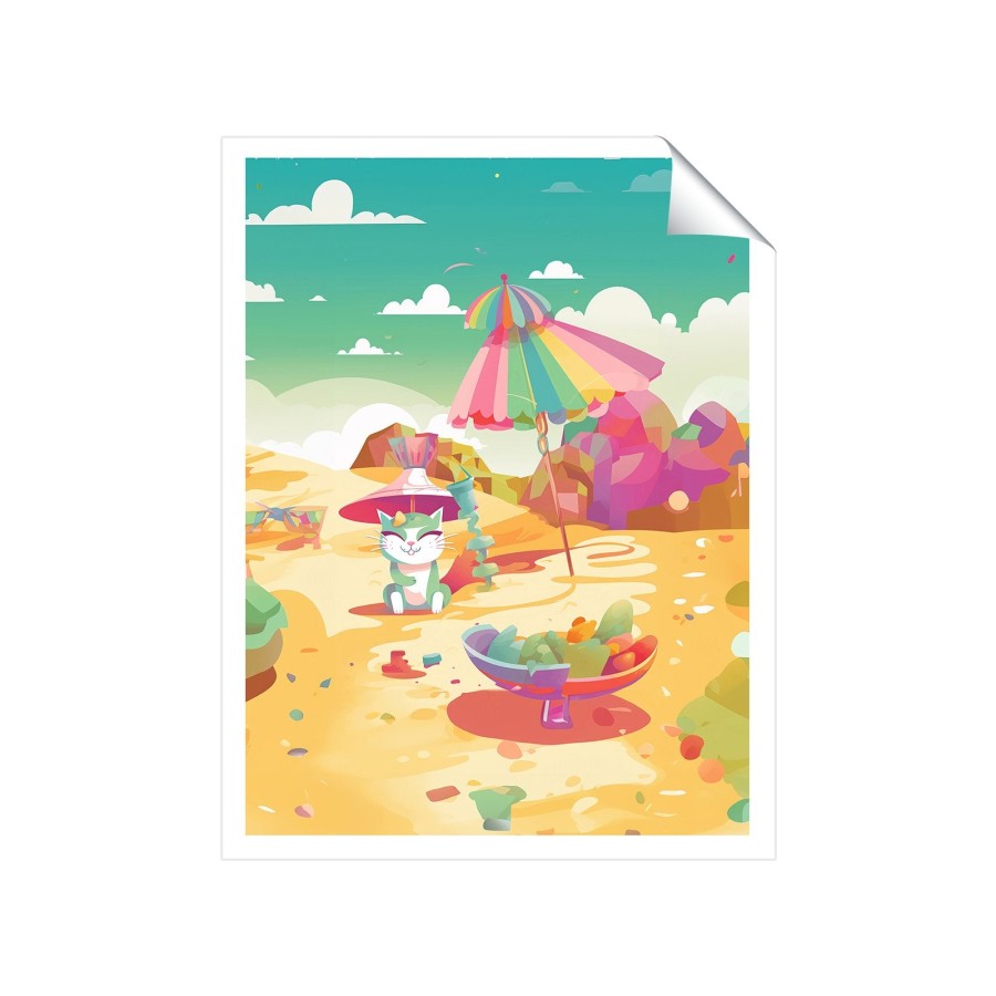 Click to view product details and reviews for Kitten On A Beach Holiday Art Prints 8 X 10 No Frame.