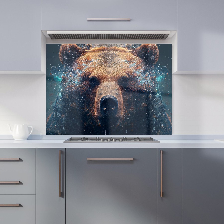 Click to view product details and reviews for Brown Bear Face Splashart Kitchen Splashback W900mm X H650mm.