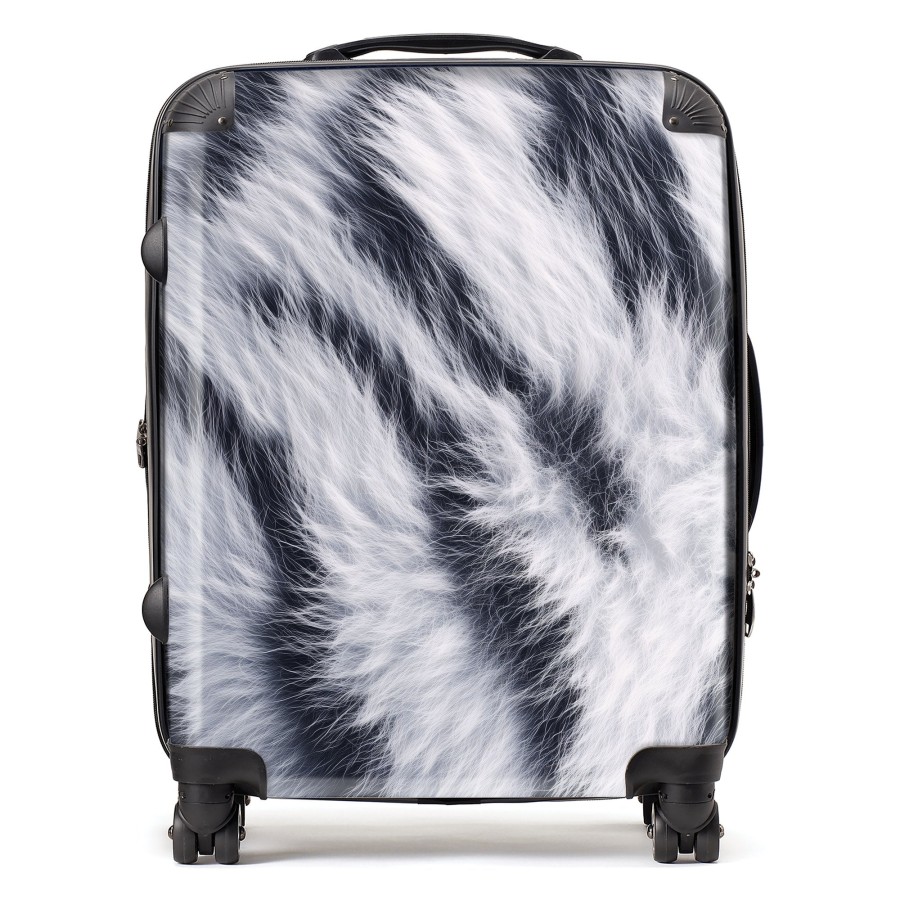 Click to view product details and reviews for White Tiger Fur Print Suitcase Large.