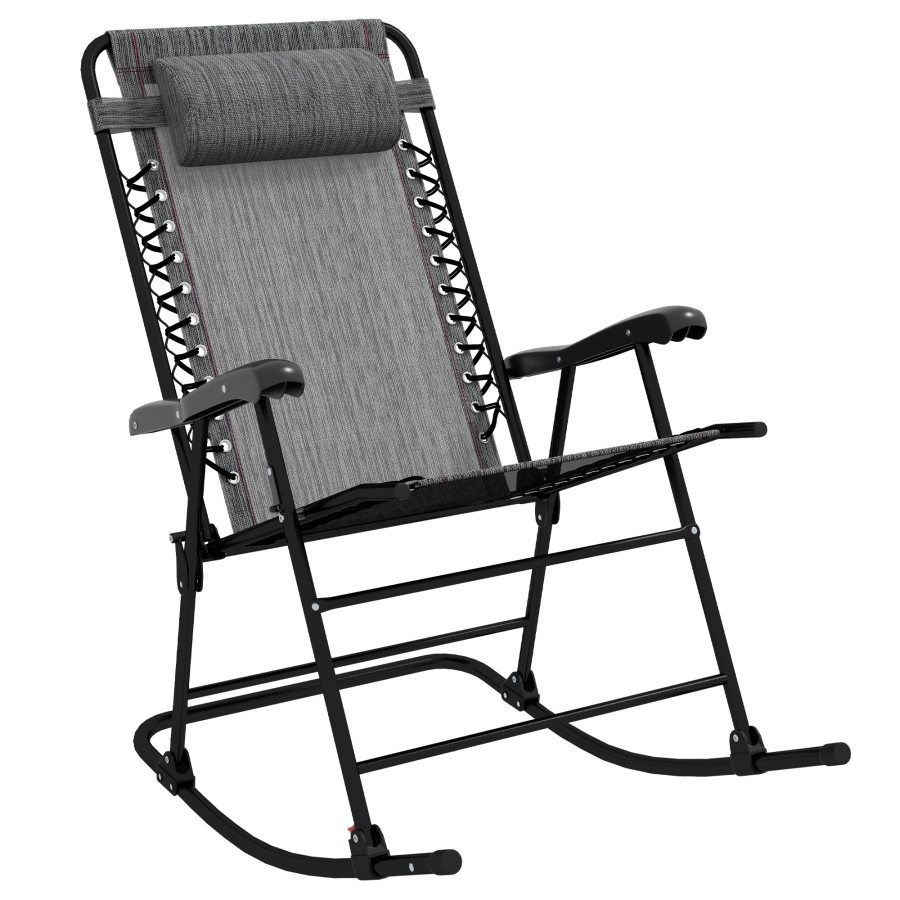 Click to view product details and reviews for Outsunny Folding Rocking Chair Outdoor Portable Zero Gravity Chair Grey.
