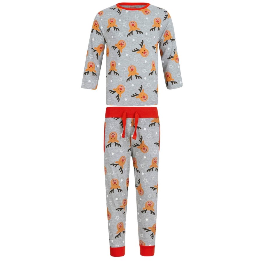 Click to view product details and reviews for Kids Boys Christmas Pyjama Set Rudolph Print Navy Grey Grey 9 10.