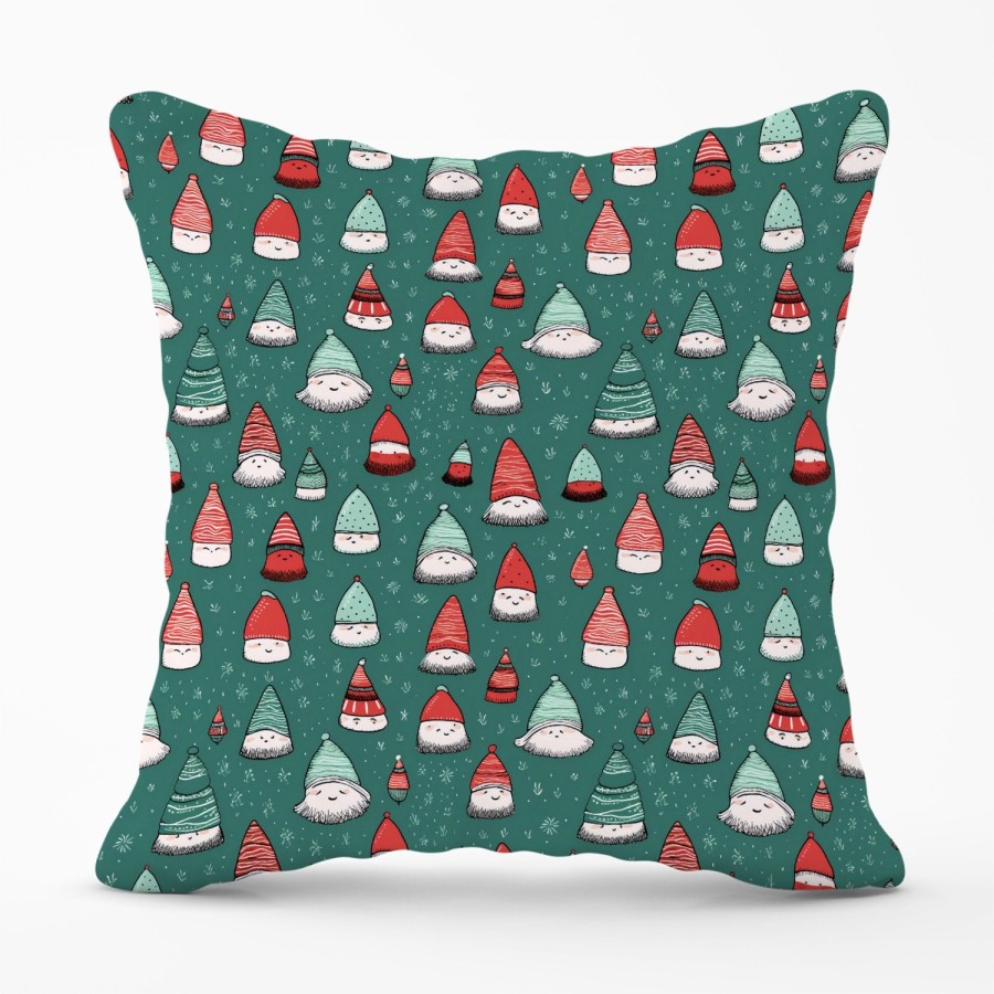 Click to view product details and reviews for Hand Drawn Joyful Santa Hats Outdoor Cushion 45cm X 45cm.