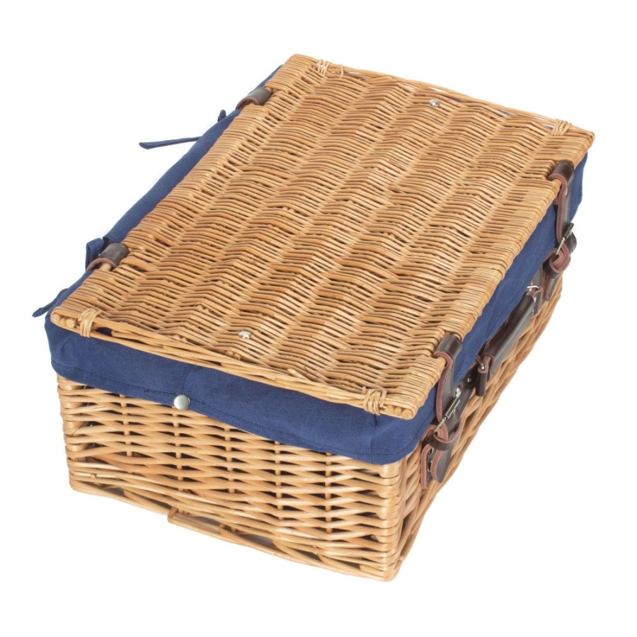 Red Hamper Buff 45Cm Picnic Basket - Blue