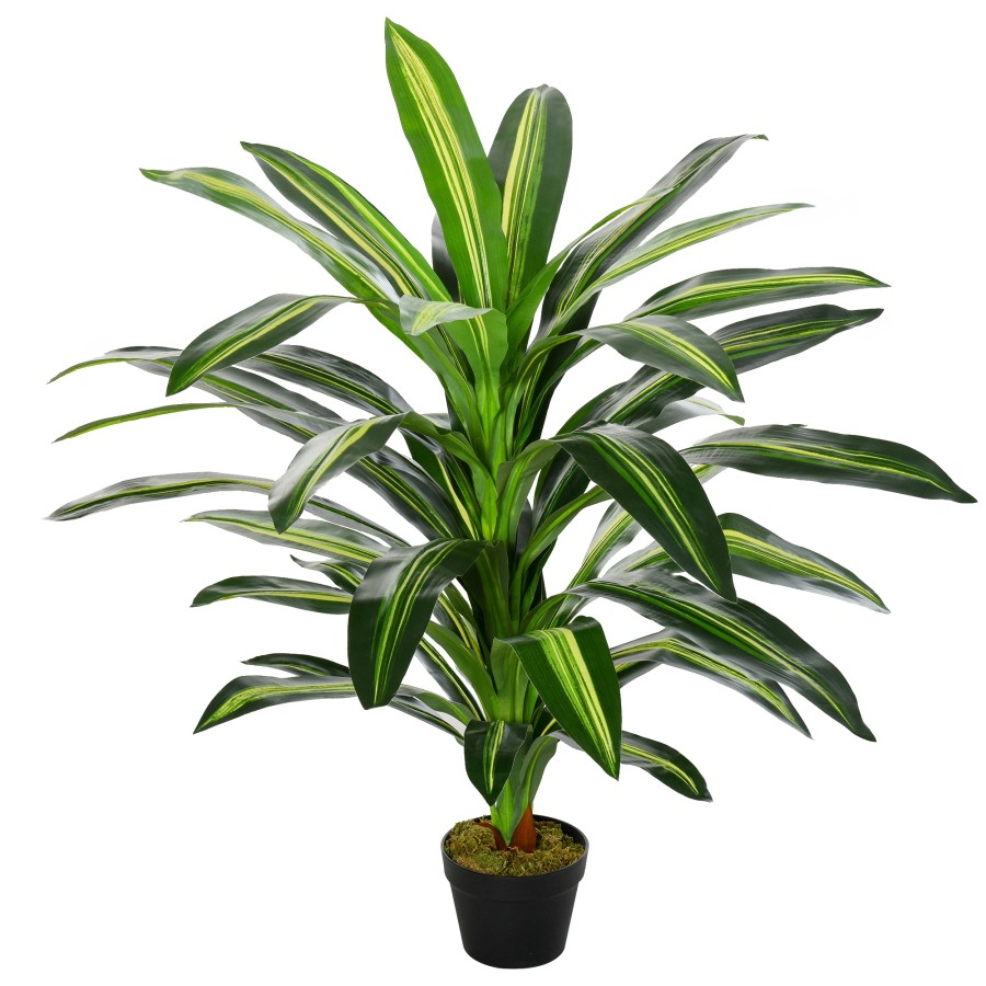 Outsunny 110cm/3.6FT Artificial Dracaena Plant Fake Tree Potted Indoor Outdoor