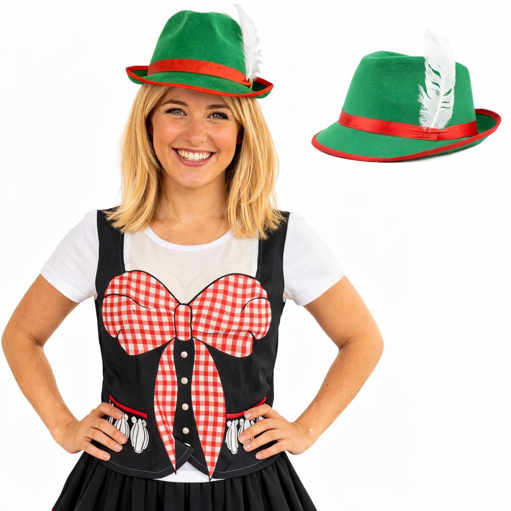 Click to view product details and reviews for Ladies Oktoberfest Bavarian Costume 2 Pcs T Shirt Hat Green Hat.