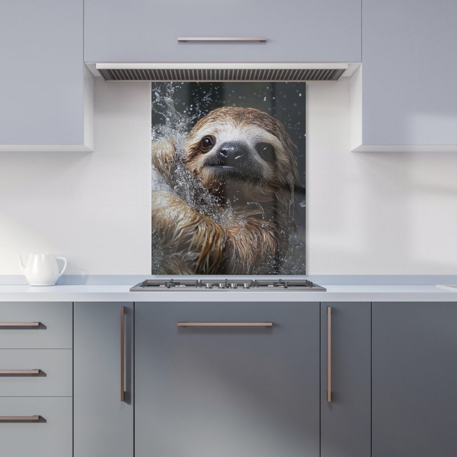 Click to view product details and reviews for Gleeful Sloth Splashart Kitchen Splashback W600mm X H750mm.