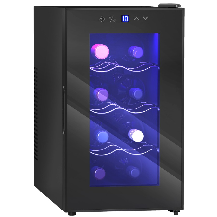 Click to view product details and reviews for Homcom Mini Table Top Wine Fridge 8 Bottle 17l 8 18�� 265cm Quiet Under Counter Wine Cooler Fridge With Glass Door Led Light Digital Touch.