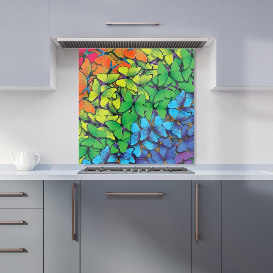 Click to view product details and reviews for Multicoloured Butterflies Kitchen Splashback W600mm X H600mm.