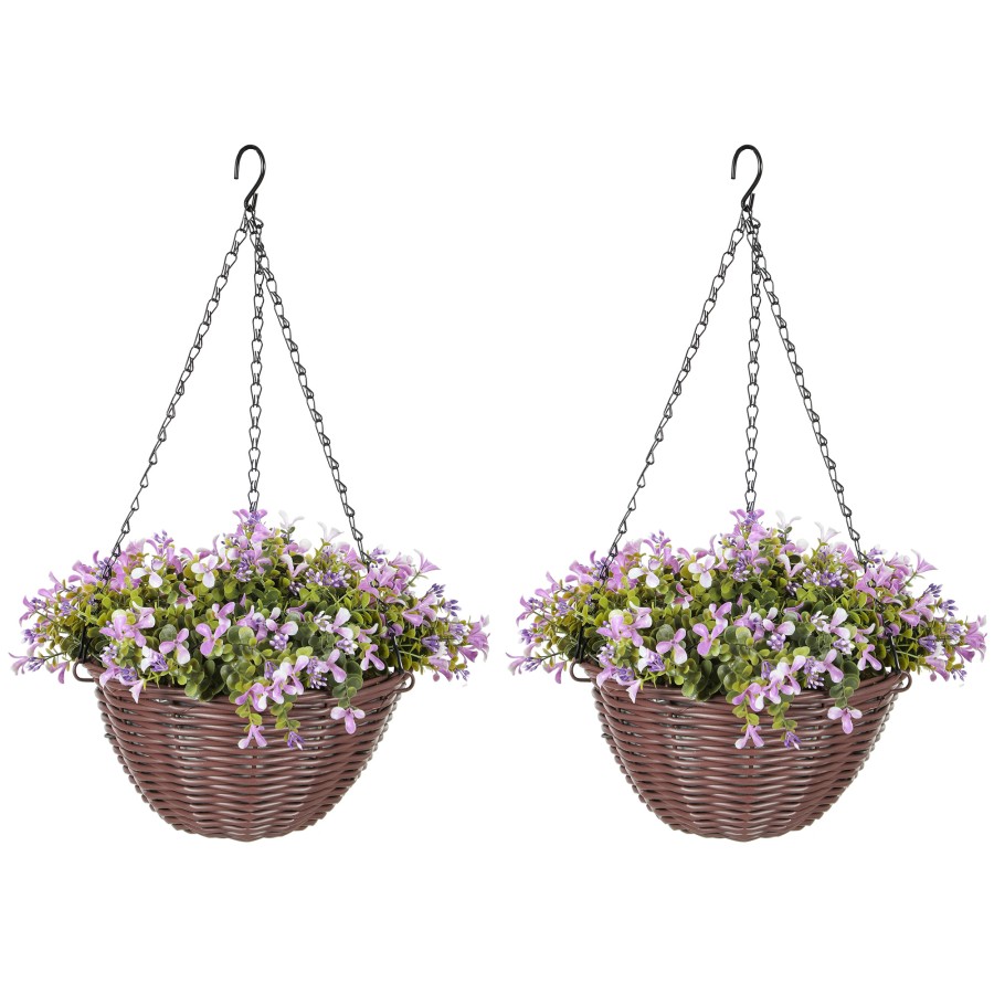 Click to view product details and reviews for Homcom Artificial Flowers In Basket Set Of 2 Artificial Hanging Baskets With 75 Leaves And 15 Flowers In Pot Decorative Plant For Home Office Decor. Click to view product details and reviews for Homcom Artificial Flowers In Basket Set Of 2 Artificial Hanging Baskets With 75 Leaves And 15 Flowers In Pot Decorative Plant For Home Office Decor.