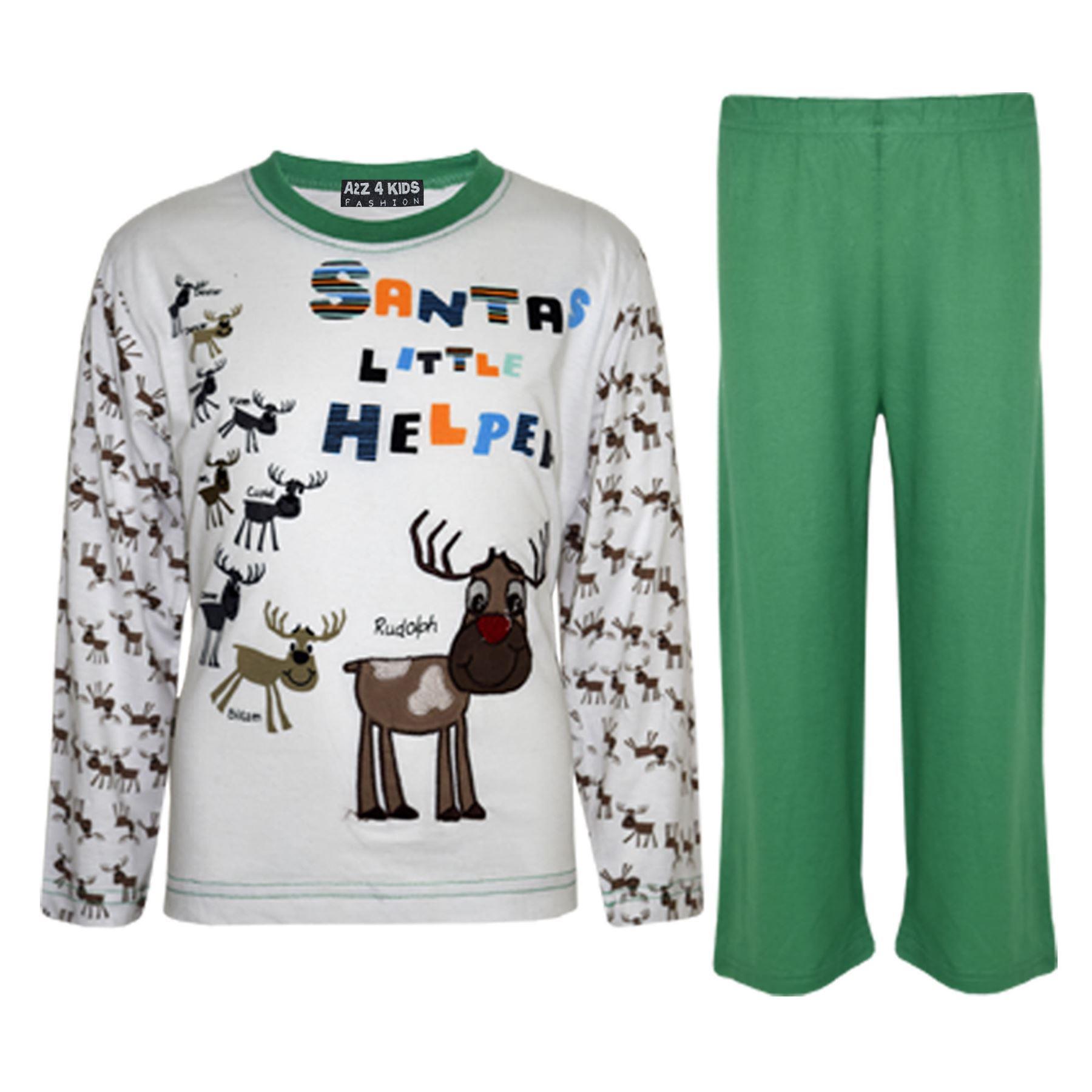 Click to view product details and reviews for Girls Boys Santas Little Helper Christmas Pyjamas Reindeer Rudolph Pjs Age 1 7 Years 4 5 Years Green.
