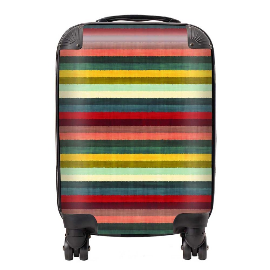Click to view product details and reviews for Multicolour Striped Brish Pattern Suitcase Small.