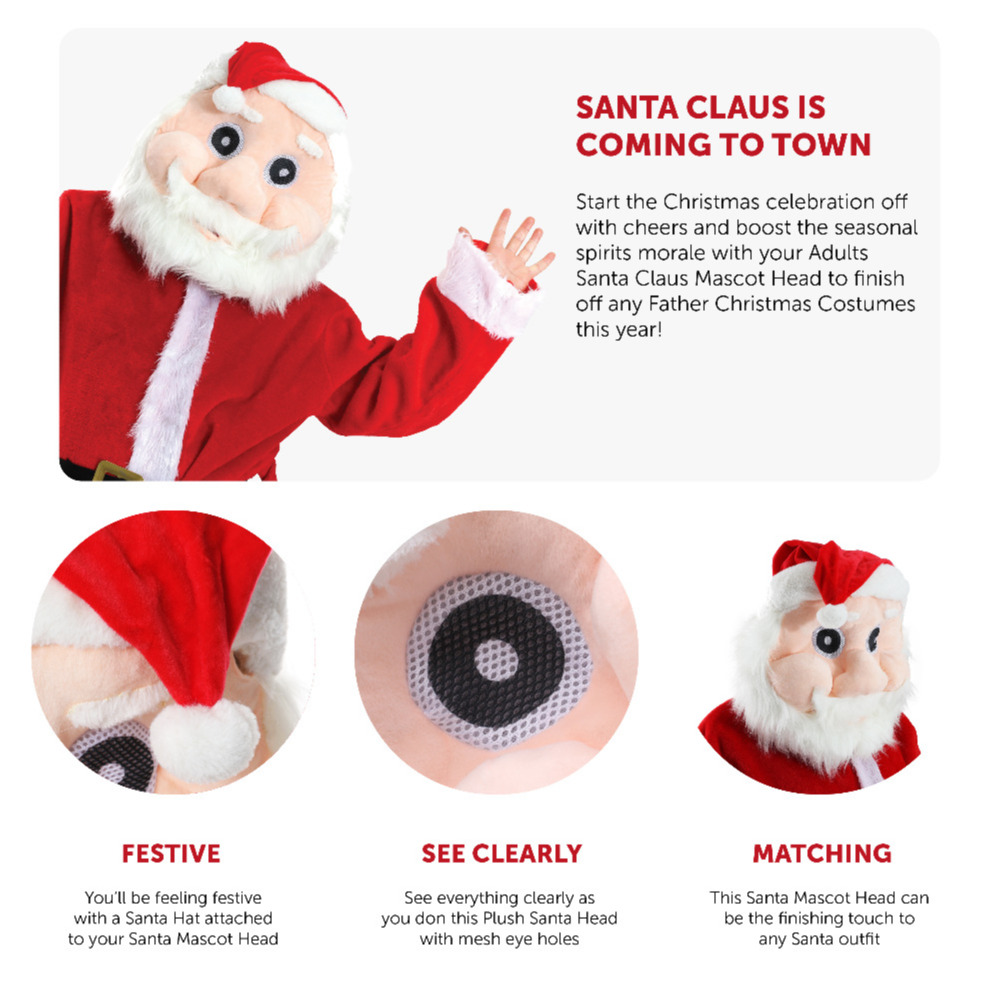 Plush Santa Mascot Head