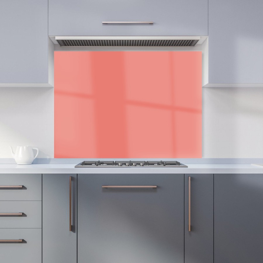 Click to view product details and reviews for Coral Pink Kitchen Splashback W595mm X H745mm.