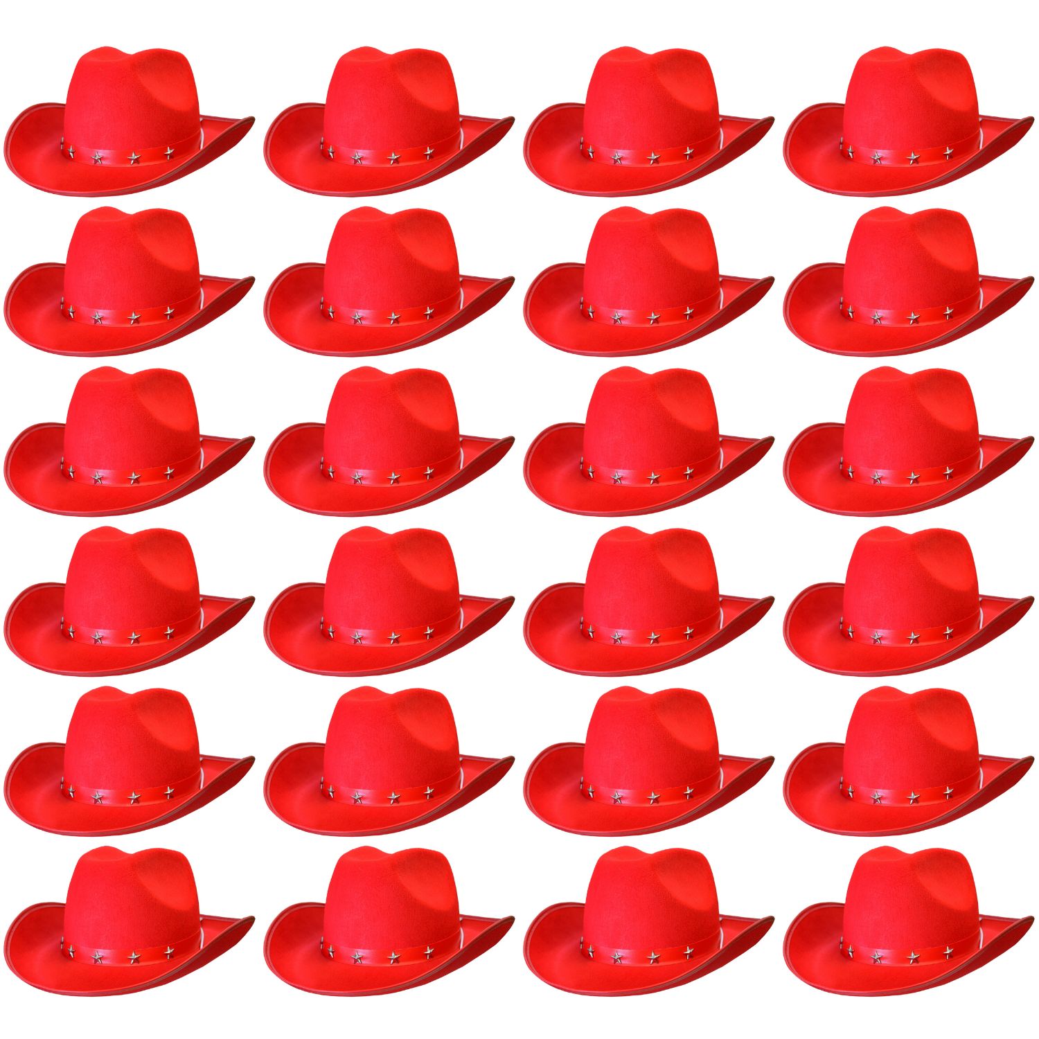 Click to view product details and reviews for Childs Red Studded Cowboy Hat Pack Of 24.