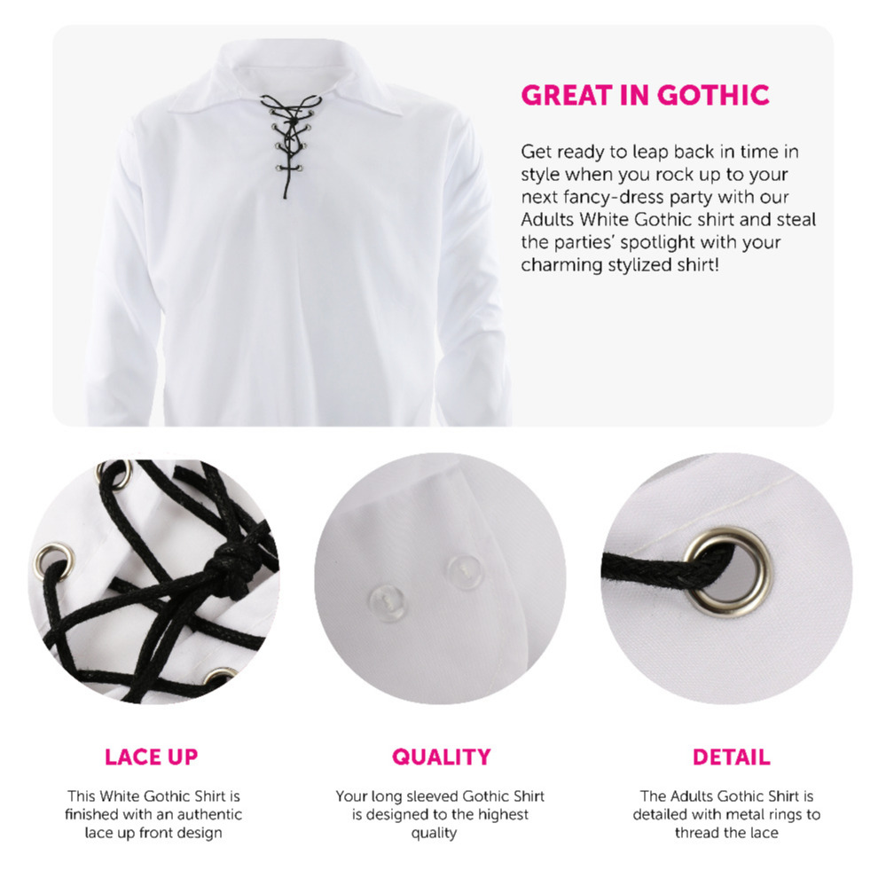 Adults White Gothic Shirt