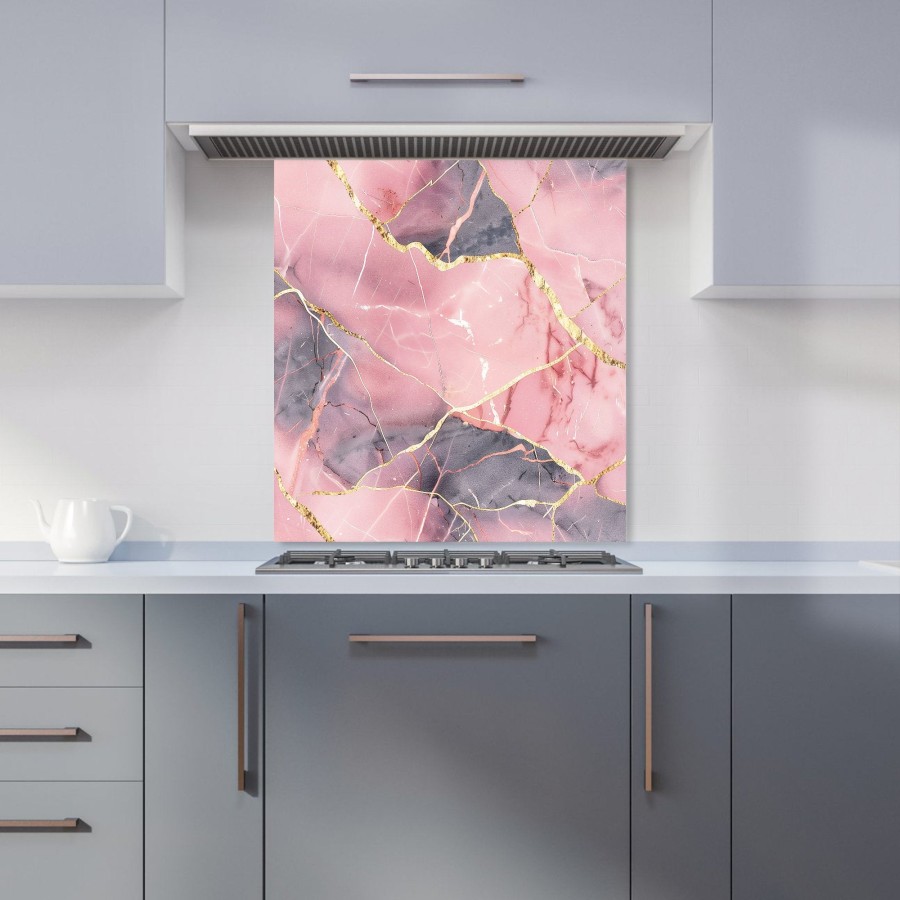 Click to view product details and reviews for Rose And Gold Marble Effect Kitchen Splashback W600mm X H650mm.