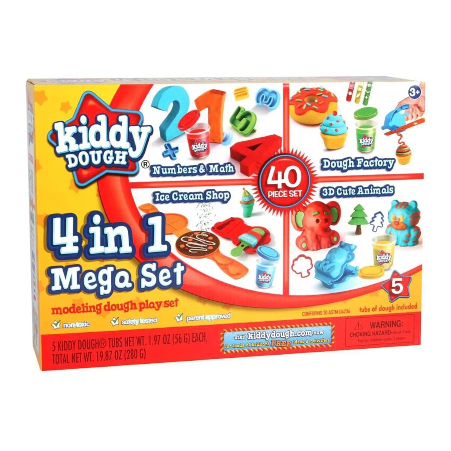 Kiddy Dough 4 In 1 Mega Set Modelling Fun 40 Piece Creative Fun