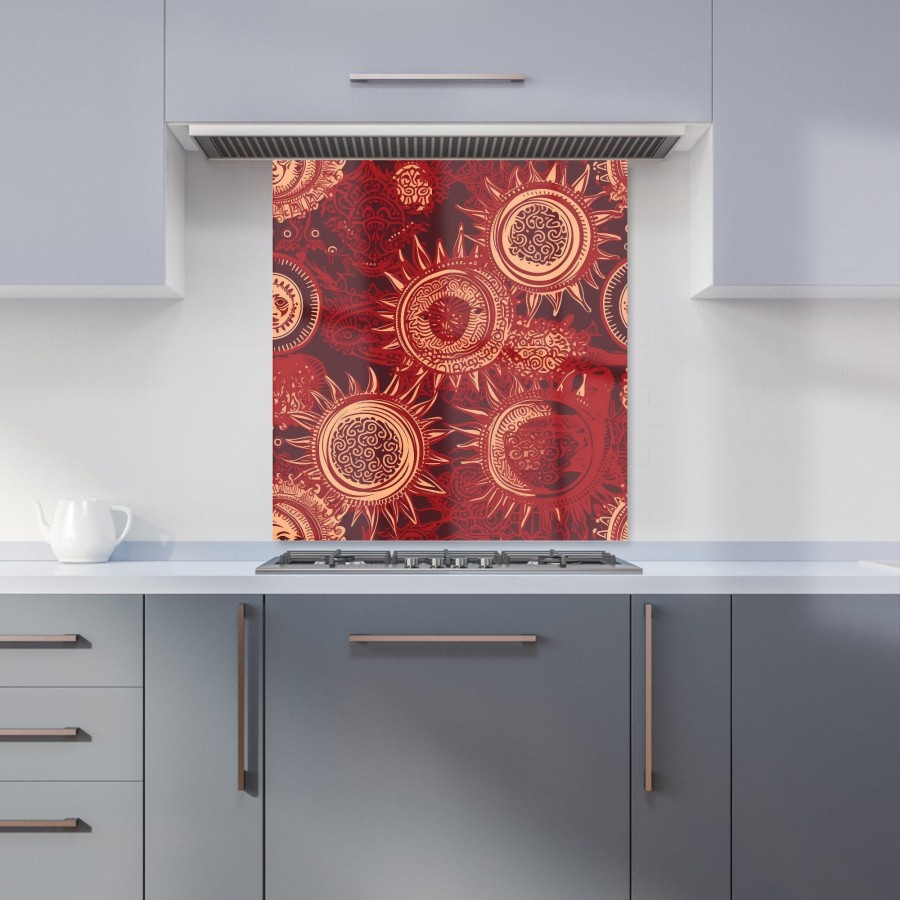 Click to view product details and reviews for Abstract Red Moon And Sun Kitchen Splashback W700mm X H750mm.