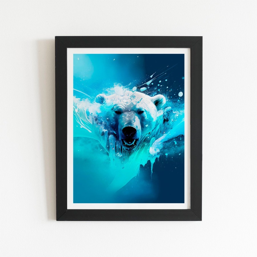 Click to view product details and reviews for Polar Bear Face Splashart Art Prints 8 X 10 Black Frame.