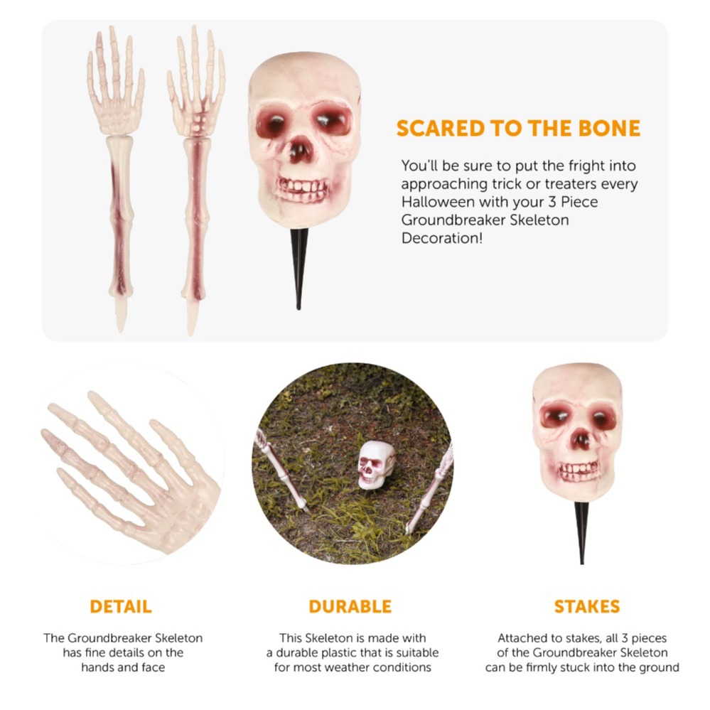 3 Piece Groundbreaking Skeleton Halloween Decoration