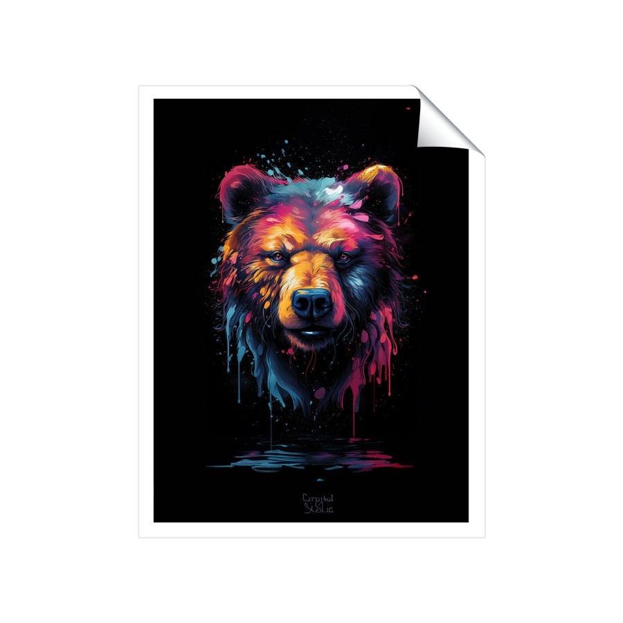 Click to view product details and reviews for Splashart Bear Face Art Prints 8 X 10 No Frame.