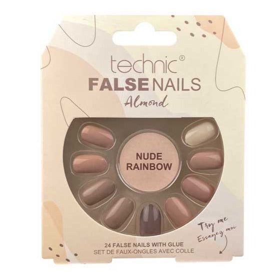 Click to view product details and reviews for Technic Almond 24 False Nails With Glue &ndash; Nude Rainbow.