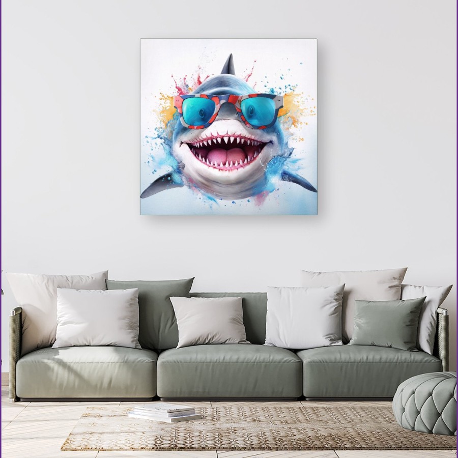 Click to view product details and reviews for Splashart Shark In Glasses Canvas Extra Large 40 X 40. Click to view product details and reviews for Splashart Shark In Glasses Canvas Extra Large 40 X 40.