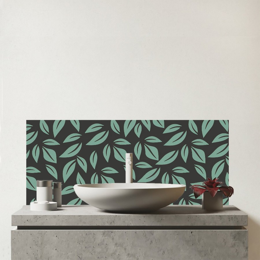 Click to view product details and reviews for Delicate Leaf Glass Bathroom Splashback.