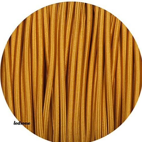 Click to view product details and reviews for 3 Core Electric Round Lighting Cable Covered With Colored Fabric Textile4082 Gold.