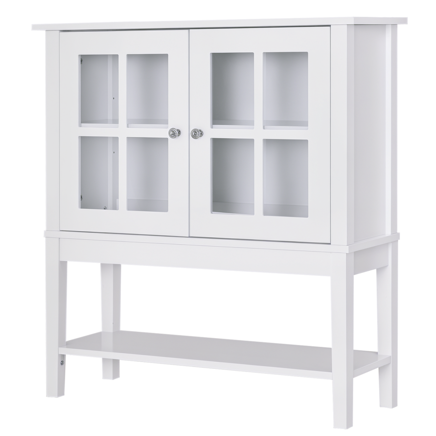 Click to view product details and reviews for Homcom Modern Kitchen Sideboard Storage Cabinet Cupboard With 2 Glass Doors Adjustable Shelf For Dinning Room Living Room White.
