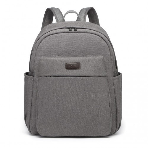 Click to view product details and reviews for Eb2234 Kono Canvas Lightweight Casual School Backpack Grey.